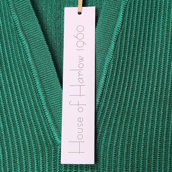 House of Harlow 1960 Green Knit Bodycon Mini Dress Size Medium - Picture 3 of 5